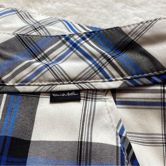 Travis Mathew Plaid White/Blue Golf Shorts Size 34 - Picture 5 of 13